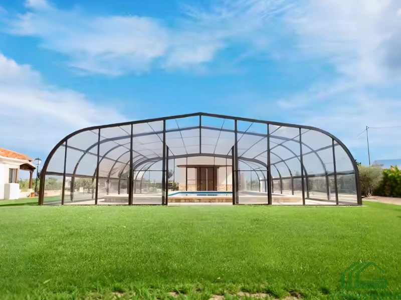 steel and glass garden greenhouse with swimming pool,glass greenhouse,greenhouse conservatory